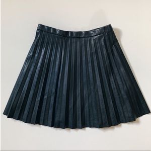 J. Crew Faux Leather Pleated Skirt